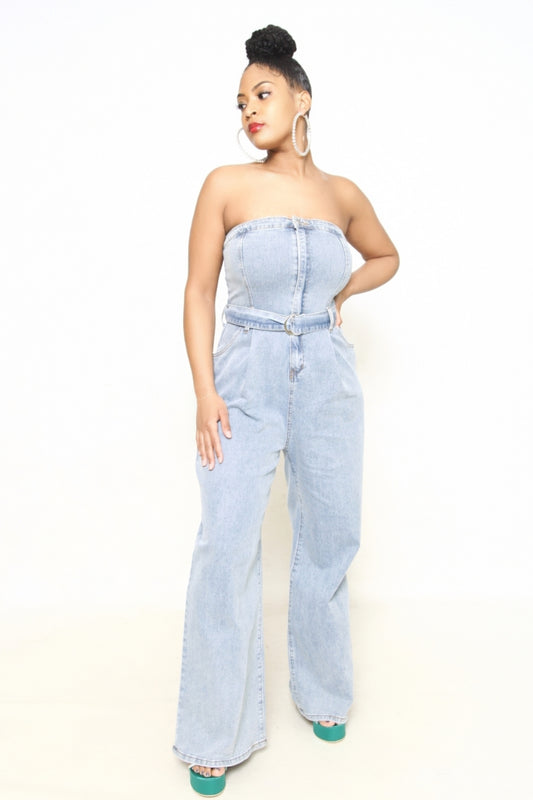 Fallin 4 U Denim Jumpsuit