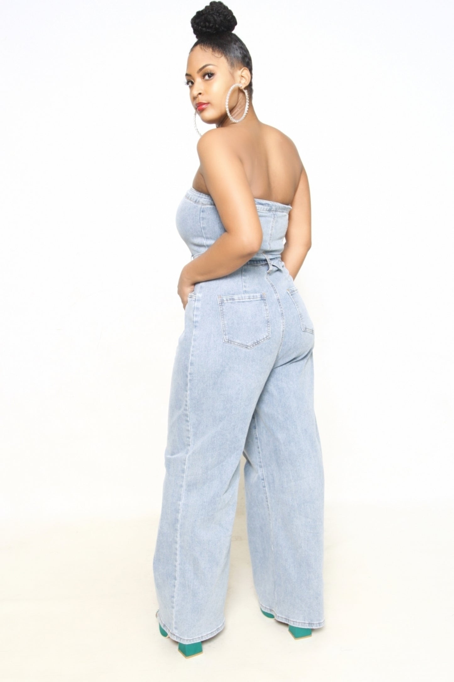 Fallin 4 U Denim Jumpsuit