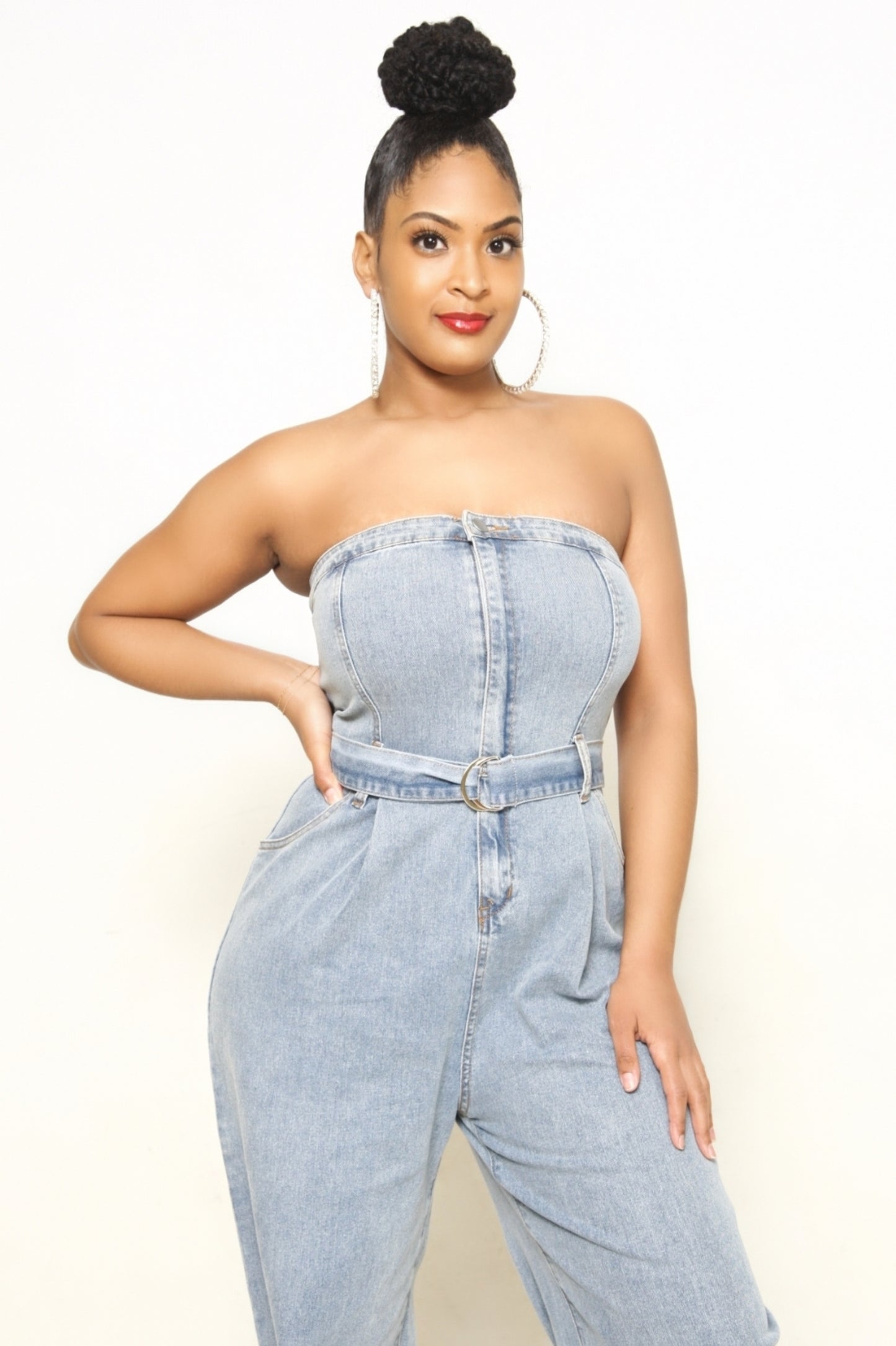 Fallin 4 U Denim Jumpsuit