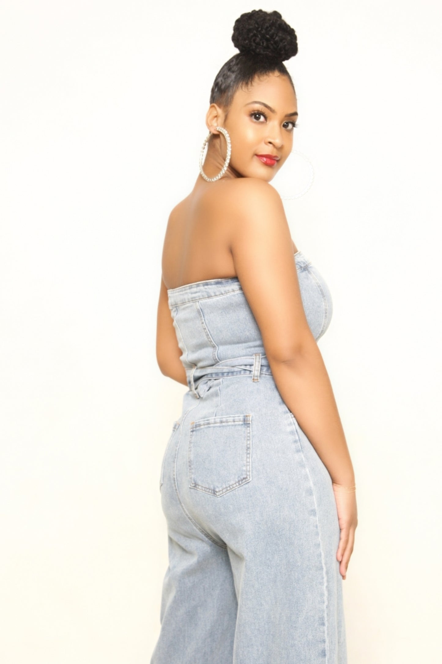 Fallin 4 U Denim Jumpsuit